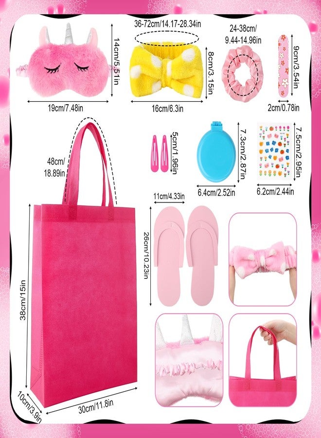 ZhouBoat 60 PCS Spa Party Favors for Girls Sleepover Party Supplies Robes Spa Headband Slippers Nail Files Decals Hair Comb for Girl, (Pink,10) - Image 3